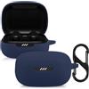 kwmobile Custodia protettiva kwmobile per JBL Live Pro Plus - Custodia in TPU e silicone per custodia di ricarica delle cuffie - Custodia antiurto con moschettone - Blu scuro