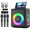 Selius Kit karaoke - Wireless (senza fili) - 300 W - 3 microfoni - Bluetooth 5.3 - Portatile - Per uso domestico - Nero