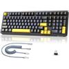 Selius Tastiera meccanica wireless, layout 98%, 102 tasti, retroilluminazione RGB, compatibile con PC e laptop