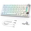 Selius Tastiera meccanica wireless, bianca - Layout 75% - Retroilluminazione RGB - USB-C