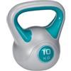 SPORTNOW Kettlebell 10kg in PU e Sabbia Base Piatta 22x16x26 cm Verde Scuro | Impugnatura Pratica, per Stacchi, Squat e Sollevamenti