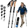 Shxing Bastoni da trekking telescopici in carbonio, set da 2 pezzi, 200 g per bastone, grigio