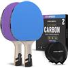 PRO-SPIN Racchetta da Ping Pong - Omologata ITTF in Fibra di Carbonio | Serie Elite a 7 Strati, Gomma Premium, Spugna da 2 mm e Custodia Protettiva