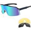 HITWAY Occhiali da ciclismo polarizzati con 4 lenti intercambiabili Protezione UV400 Occhiali sportivi da uomo e da donna Occhiali da bicicletta Occhiali da sole sportivi Ciclismo Guida Corsa Baseball