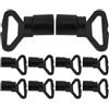 minkissy 10 Pezzi Gancio di Fissaggio per Kayak Corda Elastica Marina Nera | Plastica, per Pagaia e Ormeggio su Kayak o Banchina, Assorbe Strattoni, Aiuta a Evitare Graffi