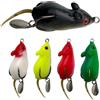Wodsty Topwater - Esca a forma di rana galleggiante con occhi 3D e campane | Esca morbida per topo con occhi 3D, con campane, 6,5/5,2 cm, per pesca alla spinning, rana