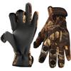 WRITWAA Neoprene Guanti da Pesca a Tre Dita Termici Antiscivolo Xl | Traspiranti e Regolabili, per Pesca e Tempo Freddo, Design Moda, Taglio Mimetico