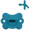 Suavinex, Ciuccio Interamente in Silicone, Neonato 0/6 Mesi e Neonato, Blu | Con tettarella fisiologica SX Pro, simmetrica, piatta e flessibile, rispetta lo sviluppo orale, molto morbida, Butterfly