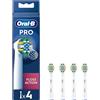 Oral-B Pro Floss Action - Testina per spazzolino elettrico, a forma di X e setole interdentali per una rimozione più profonda della placca, confezione da 4 testine per spazzolino da denti, colore bianco
