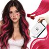 RUNATURE Extension Capelli Veri Cheratina Rosa 40cm 25 Ciocche 20g #HotPink | Extension Capelli Veri Cheratina Rosa Caldo Capelli Veri Remy,Dritto,Lisci,Fusione A Caldo
