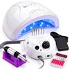 081 Store - Kit Fresa per Unghie e Lampada UV LED Unghie, Fresa Unghie Professionale 35000 Giri con Pedale e Punte, Lampada Unghie UV LED con Timer, Kit Manicure Pedicure Gel e Semipermanente