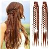 RUNRAYAY 2 Pezzi Extension per Trecce a Clip da 41 cm, Trecce Dreadlock Boho Artigianali in Fibra Sintetica con Perline e Ciondoli, Trecce per Acconciature per Donne- Colore H350