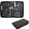 elthmpr Set di 30 pezzi manicure pedicure in acciaio inox professionale per la cura delle unghie con astuccio, set tagliaunghie per uomo e donna, set per la cura delle unghie, per mani, piedi e viso