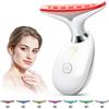 NIEOUIP Massaggiatore Viso, 7 Colori Radiofrequenza Viso, 3 Modalità Dispositivo di Bellezza Antirughe, 45°C EMS Gua Sha, Doppio Mento Lifting Strumento Guasha Viso per Tonificare Jawliner Pulizia, Bianco