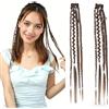 RUNRAYAY 2 Pezzi Extension per Trecce a Clip da 41 cm, Trecce Dreadlock Boho Artigianali in Fibra Sintetica con Perline e Ciondoli, Trecce per Acconciature per Donne - Colore R1B/4A#