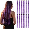 Syncharm Capelli Colorati con Clip Viola 12 Pezzi, 50cm Hair Tinsel | Ciocche Colorate per Capelli Bambina e Donna, Fili Colorati per Treccine Capelli Sintetici per Feste Cosplay