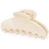 Tastetreasure Fermaglio per capelli in acetato cremoso da 10,9 cm, grande clip per capelli francese