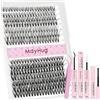 Mayhug Extension Ciglia Kit 30+40D Ciglia Finte Ciuffetti Naturale 9-16mm 280Pcs D Curl DIY Ciglia Finte Per Uso Personale(30+40D Kit)