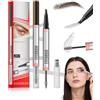 MOPZIJA Matita Sopracciglia Waterproof, Gel Sopracciglia, Matita per Sopracciglia 2 in 1 per Microblading, Liquido Penna Sopracciglia Effetto Pelo per Creare Sopracciglia Naturali (Marrone scuro)