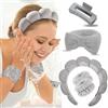 TOEECY Cerchietto Capelli Donna Mollette Polsini Fascia Skincare Fasce del Sudore Spugna Morbida Terry Panno Trucco Antiscivolo Adatto per Lavaggio Viso Doccia Terme Massaggi Rimozione Yoga Spa