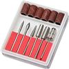 IZyufan Punte Fresa Unghie, 6 Pezzi Punta da Trapano per Unghie, Punte Fresa Unghie Professionale, Manicure Kit di Trapano per Unghie per Rimozione Gel, Manicure, Pedicure,Uso Domestico