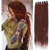 Samtress 20 ciocche di estensioni Dreadlocks monofacciali per donne/uomini sottili 0,6 cm 24 pollici Dreads sintetici fatti a mano estensioni dei capelli rame rosso Reggae Hip-Hop Dreads (#350)