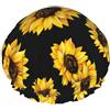 Hnnkloy Girasole,Cuffia da doccia, cuffia da notte, doppio strato, impermeabile, elastica, riutilizzabile.