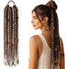 Yeaxxsqy Coda di cavallo elastica del terrore, trecce vichinghe Clip lunga intrecciata Boho nell'estensione per capelli, 24 pollici, Stylin in un minuto, Stile 1