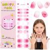 EBANKU Kids Adesivi Unghie Gel UV | Fragola Arcobaleno Adesivo Gel UV | 22PCS Smalto Adesivo per Unghie per Bambini (Age 6+), Adesivi per unghie in gel, Strisce Gel Unghie
