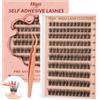 Higu clace Kit 120pz Ciglia Finte Ciuffetti con Pinzette (Natural 11) | Ciglia Press And Go Senza Colla E Rimozione, Mix 10-16 mm, Facile Da Usare Al Lavoro, In Viaggio, Ai Matrimoni E Alle Feste