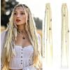 RUNRAYAY 2 Pezzi Extension per Trecce a Clip da 41 cm, Trecce Dreadlock Boho Artigianali in Fibra Sintetica con Perline e Ciondoli, Trecce per Acconciature per Donne- Colore H613