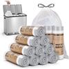YEAUPE PRO Sacchetti Spazzatura con Manici 18L, Resistenti e Spessi, Pre-tagliati, Misura M 44x60 cm, Bianchi, per Pattumiera (60 pezzi (pack da 4), 18L) (180 Pezzi (Pack Da 12), 18-20L)