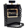 Boutique De FGG Nero Parigi Profumo Forma Donne Acrilico Scatola Frizione Borse Da Sera Partito Borse Da Cocktail Nero Small