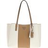 GUESS borsa a tracolla borsa da ufficio con scomparto per laptop Noelle II Tech Tote Cream White/Beige grigio talpa