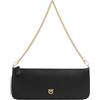 Pinko Borsa Flat Orizzontale in Pelle Nera con Catena Dorata | 29 x 10,5 x 2 cm, Chiusura a Cerniera, Tracolla Amovibile, Scomparto Interno, Portabilità a Mano e Spalla