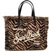 Saint Barth MC2 Borsa Colette in Felt Stampa Zebrata Dimensioni 30x22x15 cm | Tracolla Regolabile, Manici in Pelle Nera, Winter Paradise, Doppio Utilizzo, Motivo Animalier