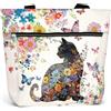84hoods Borsa tote impermeabile con tasche e cerniera per il lavoro Borsa a tracolla da donna Regalo per amanti dei gatti proprietari di gatti