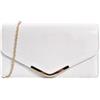 fi9® - Borsa a mano con tracolla, clutch in pelle verniciata, per matrimoni o da sera