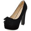 Lroey Reoly Décolleté con Tacco Largo da Donna, Pompe al Tallone Alto Punta Rotonda Senza Chiusura Scarpe da Sera con Plateau Bowknot Moda Solid Scarpe, Numero 33-43