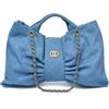 Generic Borsa tote con fiocco da donna, borsa a tracolla trapuntata di grande capacità
