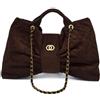 Generic Borsa tote con fiocco da donna, borsa a tracolla trapuntata di grande capacità