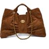 Generic Borsa tote con fiocco da donna, borsa a tracolla trapuntata di grande capacità