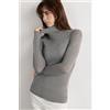 ESSE Sottogiacca manica lunga in Cashmere con collo alto GRIGIO