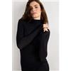 ESSE Sottogiacca manica lunga in Cashmere con collo alto NERO