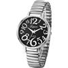JewelryWe - Orologio da Donna Cinturino Elastico Quadrante Rotondo Grande Impara Ora Orologio al Quarzo Regalo per Mamma Anziani