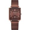 Kistanio Carré Orologio da donna piatto con cinturino in rete vetro zaffiro rettangolare in acciaio inox data diverse varianti