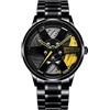 Stylebest Orologio Sportivo da Uomo Orologio da Ruota per Auto Impermeabile Orologio in Acciaio Inossidabile con Design a Ruota Cava 3D