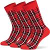 Mysocks Calzini unisex in cotone pettinato 3 paia Fantasia quadri rossa Taglia 41-46