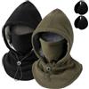 Generic Cappello con Maschera Integrata in Flanella Calda | Passamontagna Antivento Da Sci Con Fodera in Pile, Cappuccio Invernale Caldo a Copertura Totale