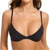 Generic Reggiseno push-up da donna leggermente ferretto imbottito reggiseno profondo V comodo cinghie regolabili sexy maglietta reggiseno a balconcino